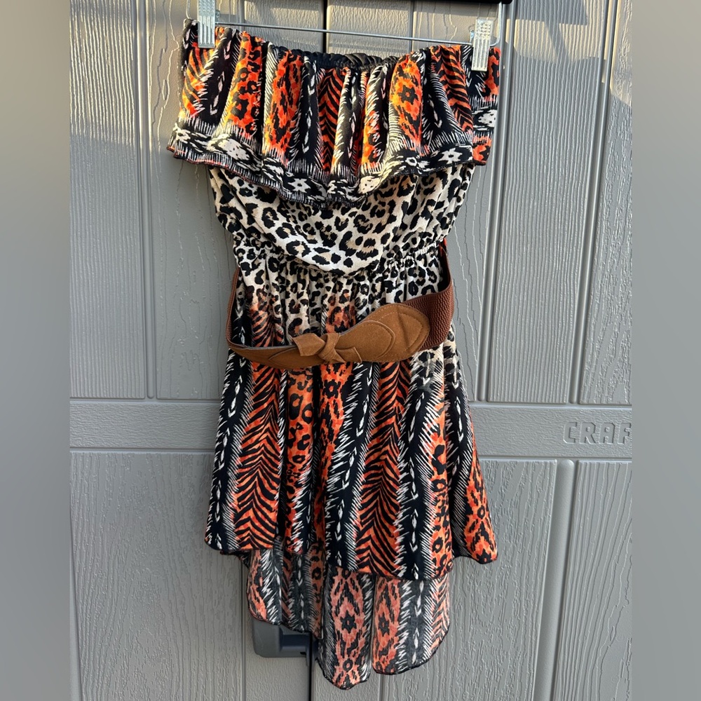 Rue21 Orange and Black High Low Dress